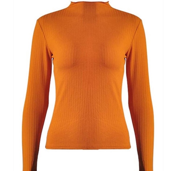 Women’s long sleeve orange turtleneck top - Picture 6 of 6